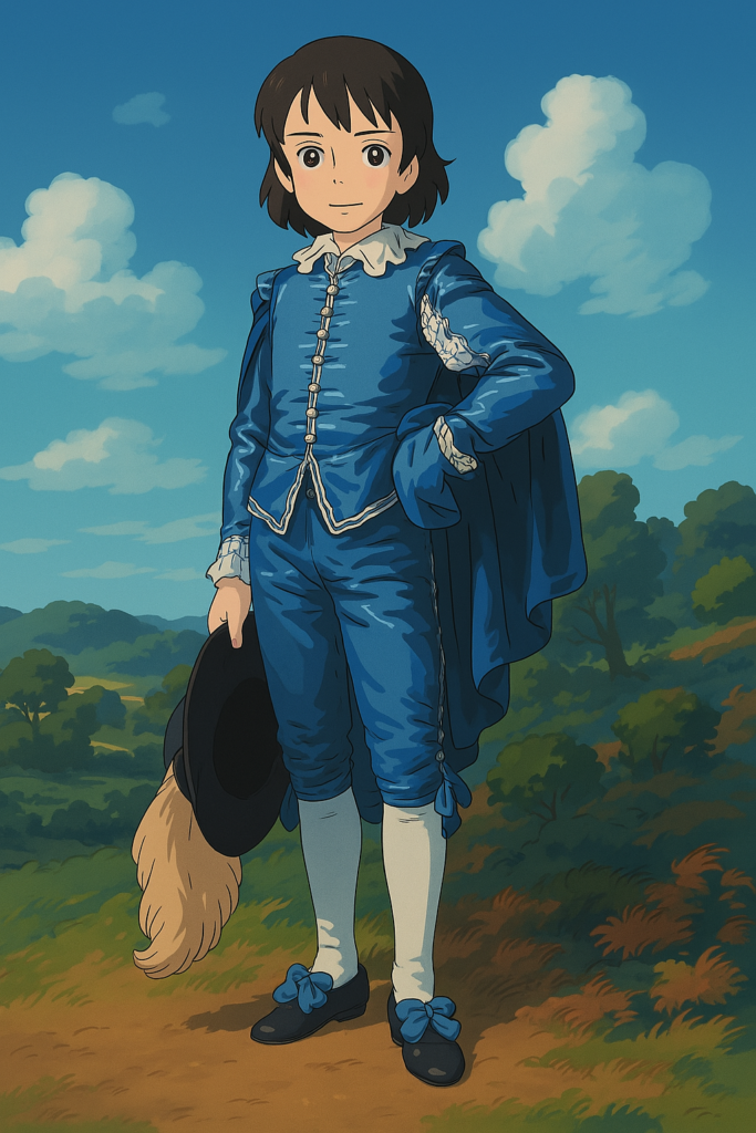 The Blue Boy by Thomas Gainsborough in Ghibli Style generated by ChatGPT 4.0